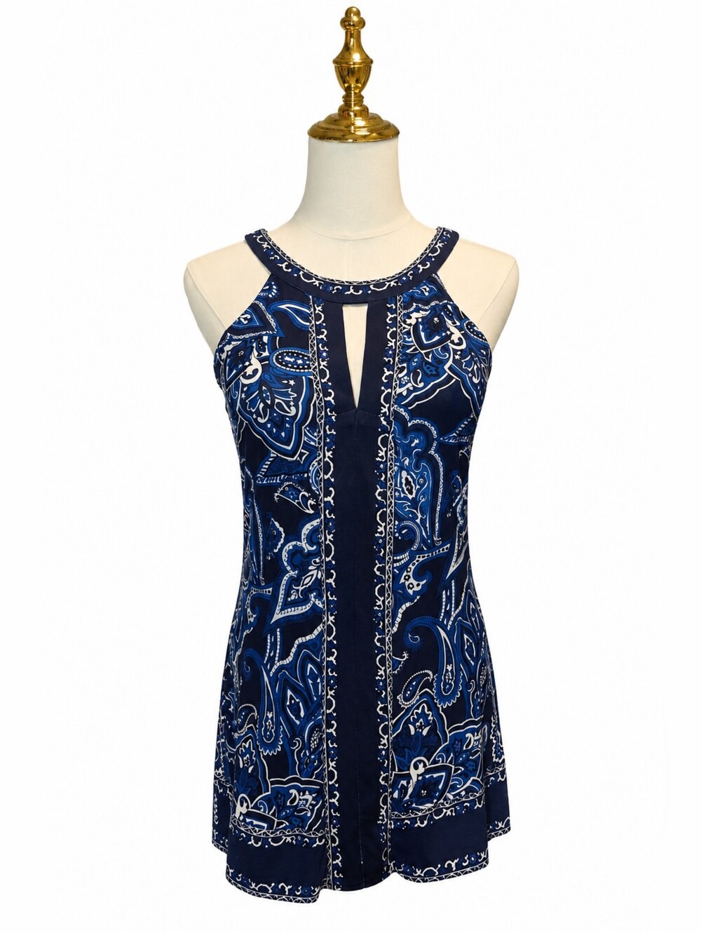 INC International Concepts Blue Paisley Sleeveless Tunic - XS
